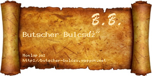 Butscher Bulcsú névjegykártya